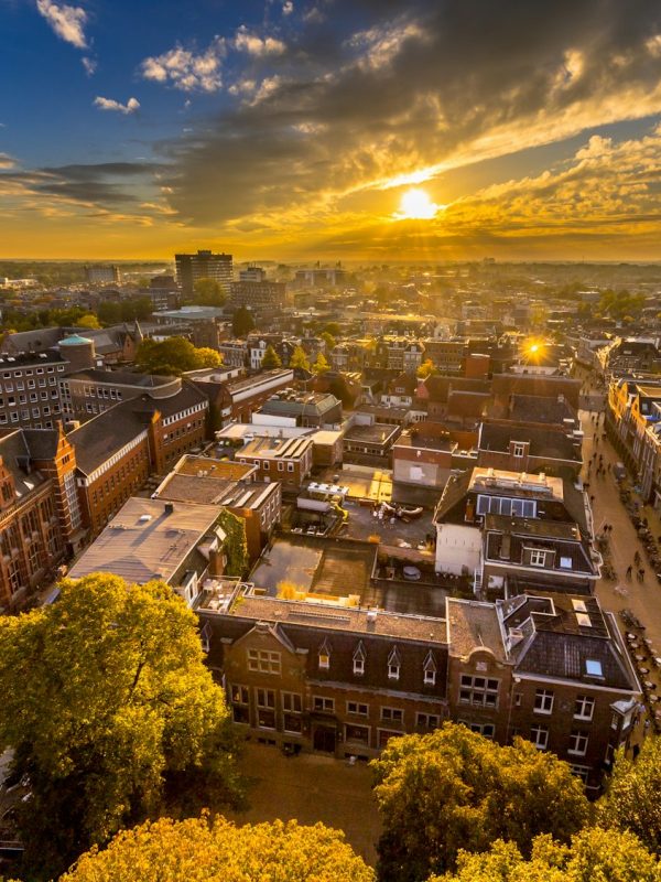 Skyline of historic Groningen city